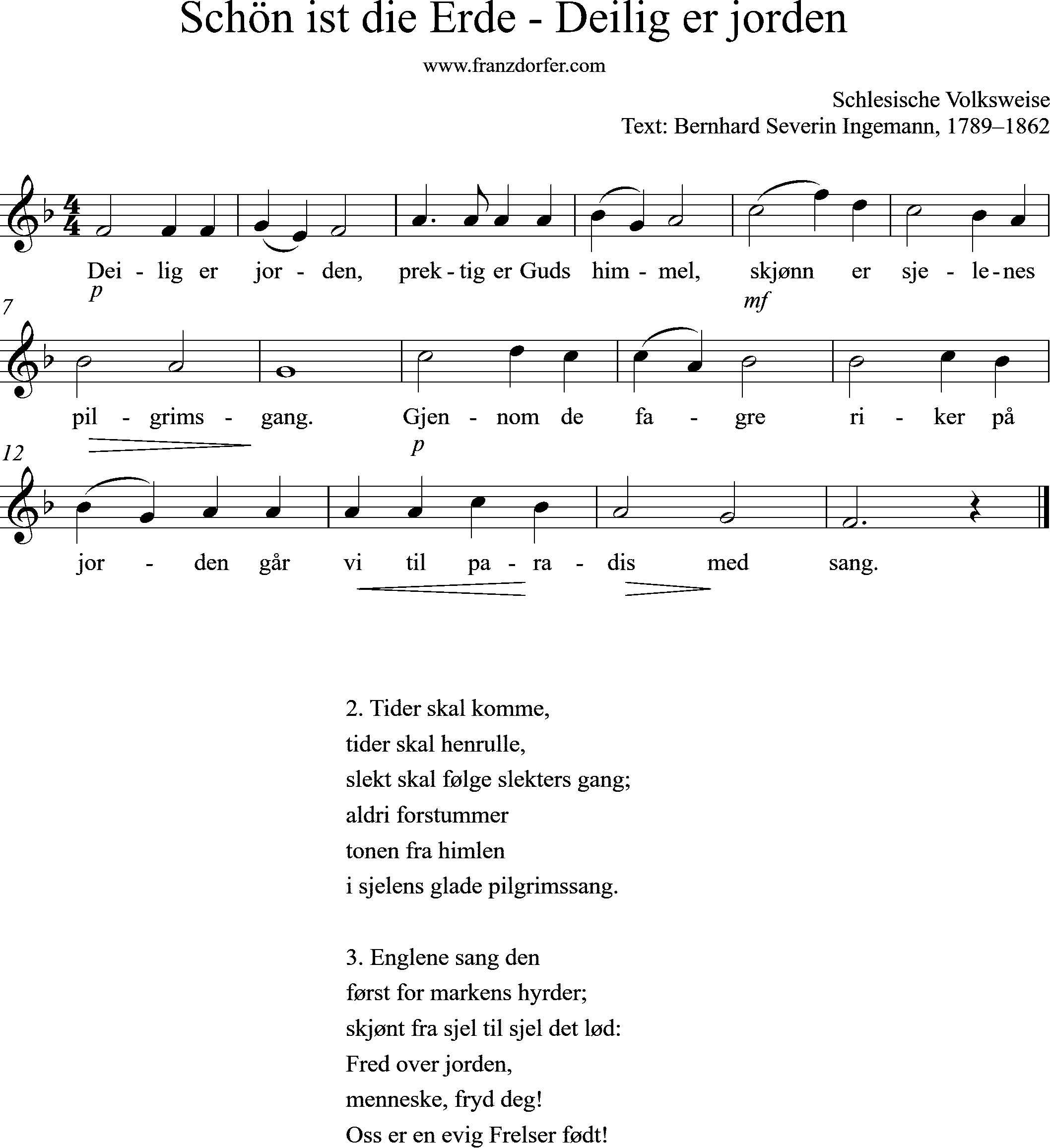 Deilig er jorden- leadsheet